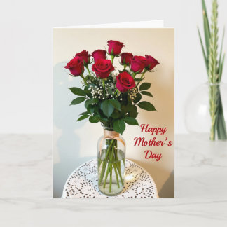 Tarjeta Red And White Floral Card