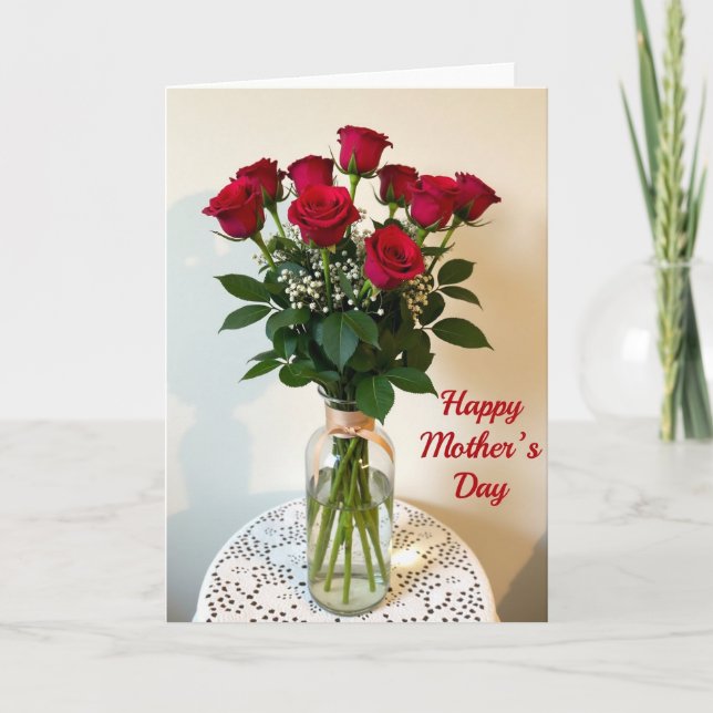 Tarjeta Red And White Floral Card (Anverso)