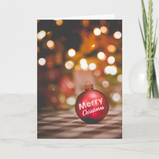 Tarjeta Red Bauble, Navidades saludando (Anverso)