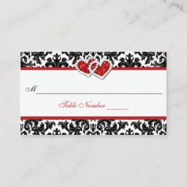 Tarjeta Red Black White Damask
