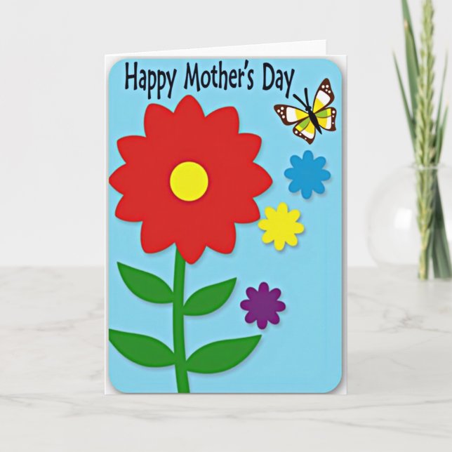 Tarjeta Red Blossom Mothers Day Art Card (Anverso)