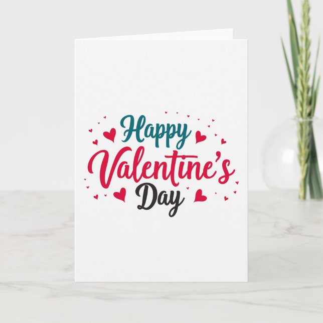 Tarjeta Red Calligraphy Valentines Day Card (Anverso)
