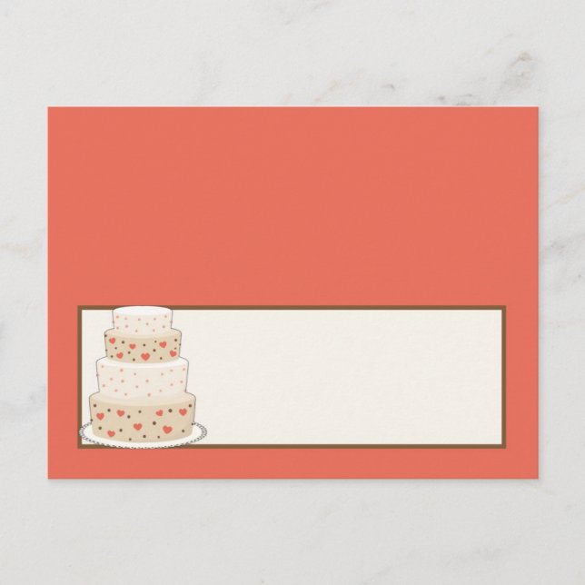 Tarjeta Red/Creme Boda Cake Place (Anverso)