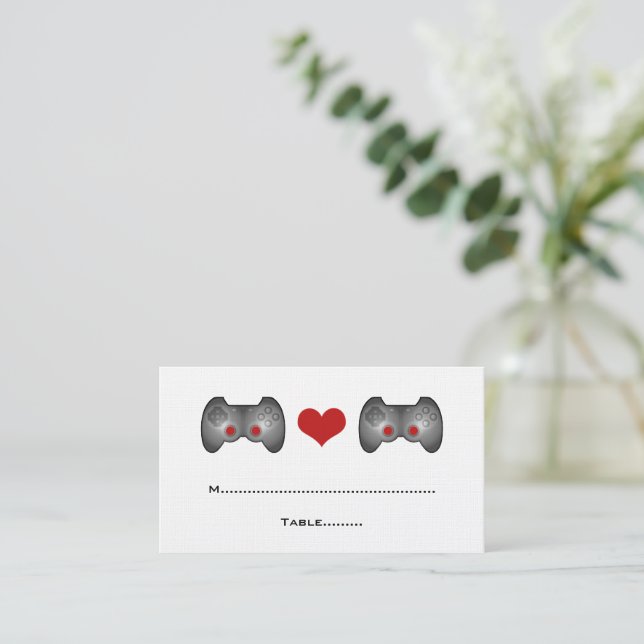 Tarjeta Red Cute Gamer Place (Anverso de pie)