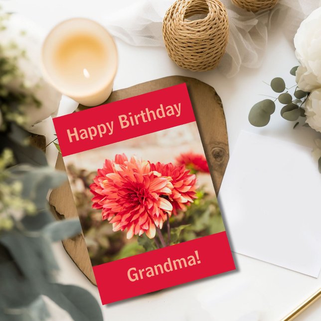 Tarjeta Red Dahlia Happy Birday (Subido por el creador)