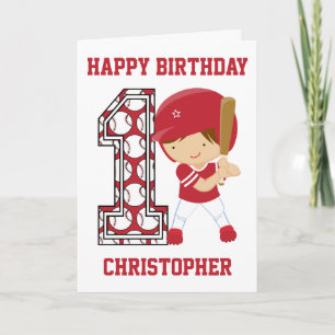 Tarjeta Red de la Batalla de Béisbol de Primer Cumpleaños