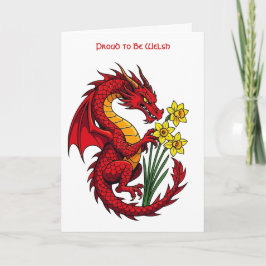 Tarjeta Red Dragon And Daffodils Design
