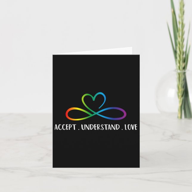 Tarjeta Red En Lugar De Autismo Infinito Acepta Comprender (Anverso)