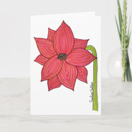 Tarjeta Red Flower with white background blank