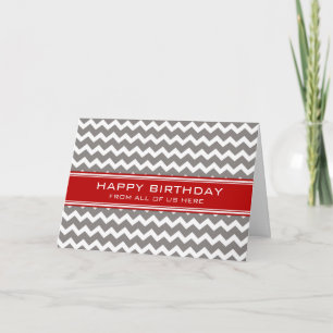Tarjeta Red Gray Chevron Business from Group Birday