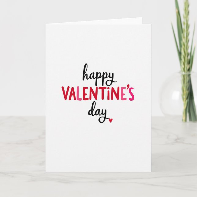 Tarjeta Red Handwritten Valentines Day Card (Anverso)