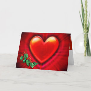 Tarjeta Red heart Christmas card with love.