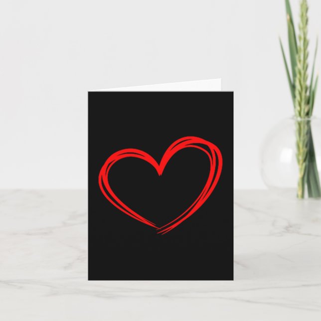Tarjeta Red Heart Cool Love Heart Graphic Valentines Day M (Anverso)