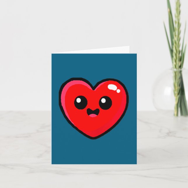 Tarjeta Red Heart Funny Cute Design For Men Women Husband  (Anverso)