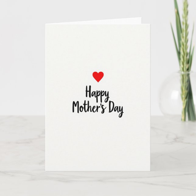 Tarjeta Red Heart Mothers Day Message Card (Anverso)
