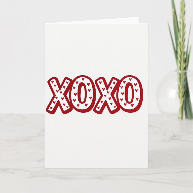 Tarjeta Red Hearts Xoxo Pattern Card (Anverso)