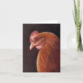 Tarjeta Red Hen Profile Bird Art Note Card