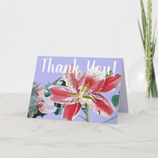 Tarjeta Red Lily Gracias Floral Flora Floral Floral Tarjet (Anverso)