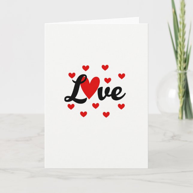 Tarjeta Red Love Hearts Valentine Card (Anverso)