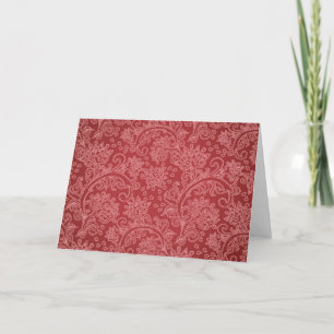 Tarjeta Red Paisley Damask Designer Floral Classic