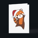Tarjeta Red Panda Christmas Snow Winter Animals Pandas<br><div class="desc">The red panda to softness with fair lights. Funny animals with gifts and snow to the holidays. Also funny for Christmas in July. Red Pandas are sweet animals and perfect for Christmas.</div>
