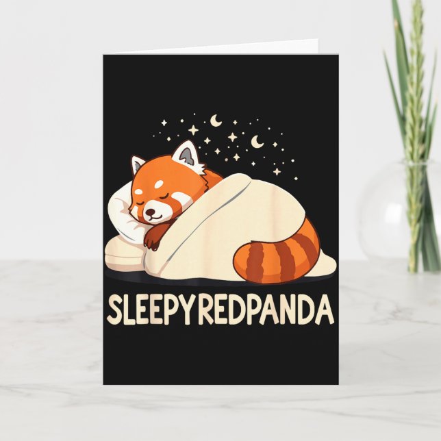 Tarjeta Red Panda Sleep Pajamas  (Anverso)