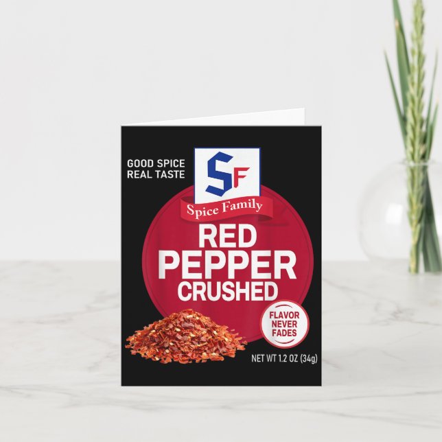 Tarjeta Red Pepper Crushed Sce Group Family Matching Hallo (Anverso)