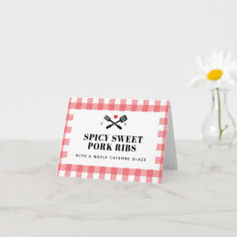 Tarjeta Red Picnic Plaid I Do BBQ Description Card