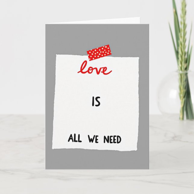 Tarjeta Red Polka Dot Love Note Card (Anverso)