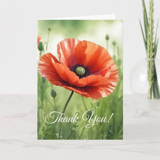 Tarjeta Red Poppy Folded Greeting Card (Anverso)