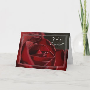 Tarjeta Red Rose Engagement Congratulations Card
