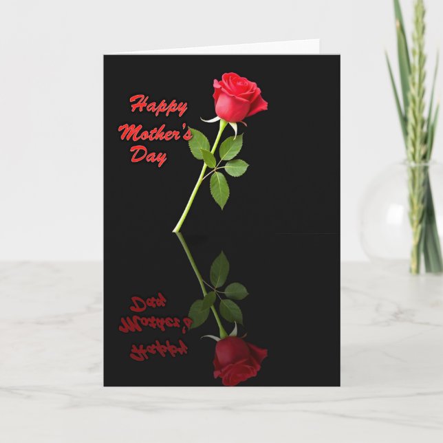 Tarjeta Red Rose Mothers Day Reflection Card (Anverso)