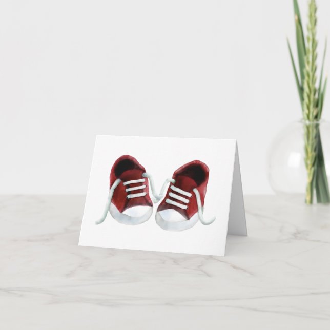 Tarjeta Red Sneakers Baby Shower Gracias Cartas (Anverso)