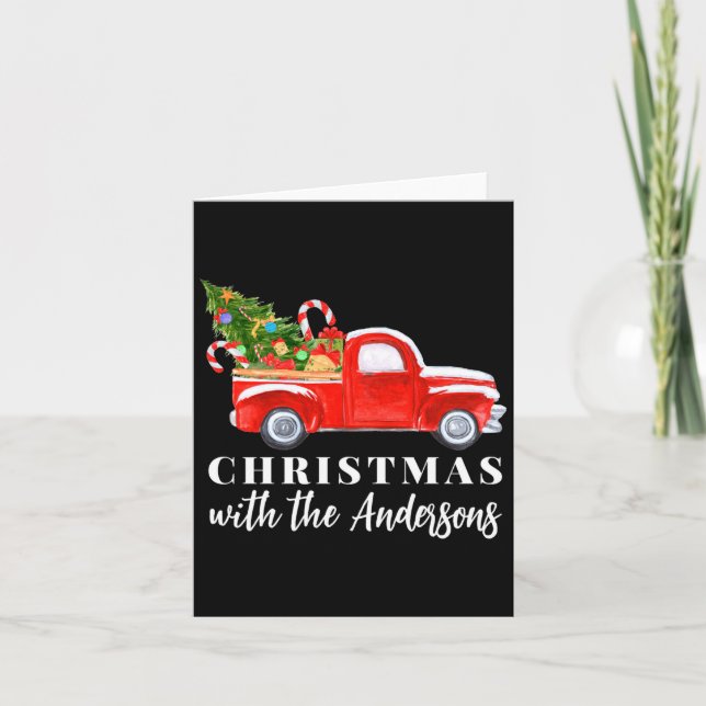 Tarjeta Red Truck Matching Family Christmas  (Anverso)