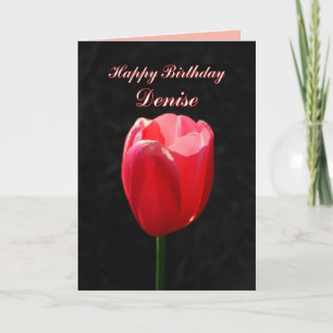 Tarjeta Red Tulip Feliz cumpleaños Denise