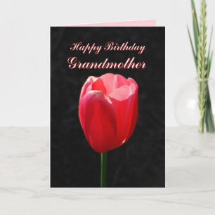 Tarjeta Red Tulip Happy Birday Abuela