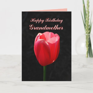 Tarjeta Red Tulip Happy Birday Abuela