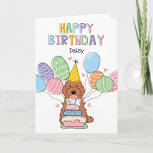 Tarjeta Red Tuxedo Cockapoo Cavapoo Perro Feliz cumpleaños