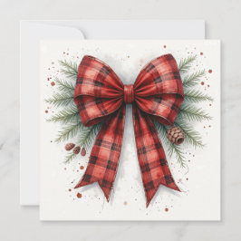 Tarjeta Red Watercolor Christmas Bow