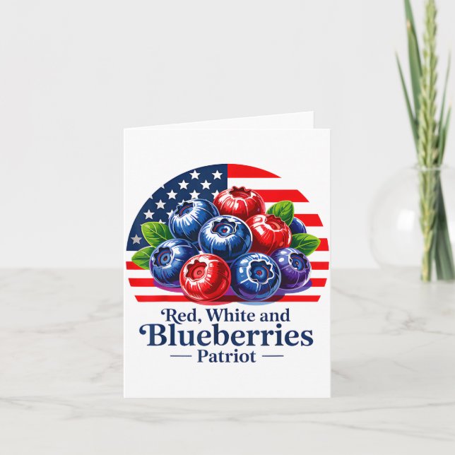 Tarjeta Red White And Blueberries Christian Patriotic  (Anverso)