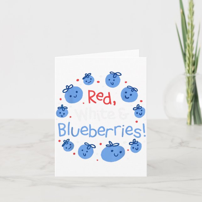 Tarjeta Red, White And Blueberries Patriot Dom For Men Wom (Anverso)