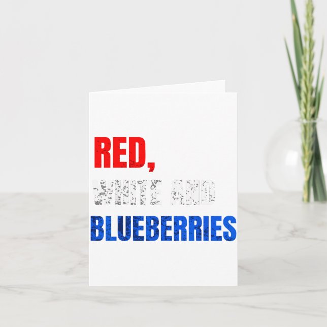 Tarjeta Red White And Blueberries Patriot Fun Summer Party (Anverso)