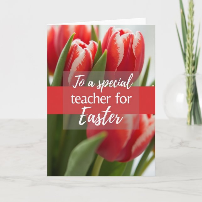 Tarjeta Red White Flower Thank You Card (Anverso)