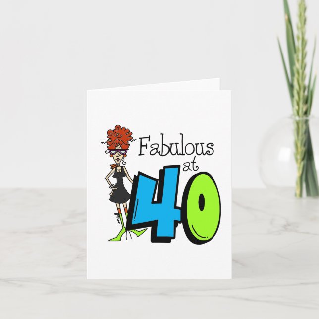 Tarjeta Redhead Fabulous a los 40 años (Anverso)