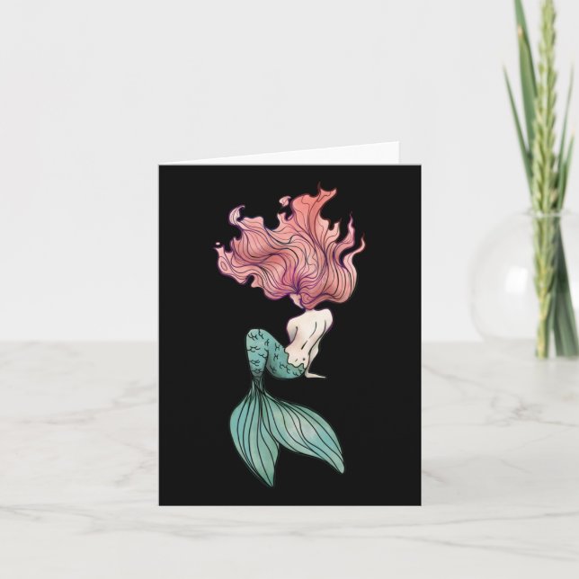 Tarjeta Redhead Mermaid Pegatina (Anverso)
