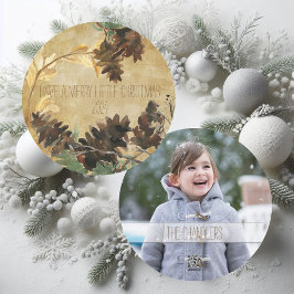 Tarjeta redonda de la foto del día de fiesta de