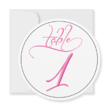 Tarjeta redonda número 1 con guión de caligrafía r