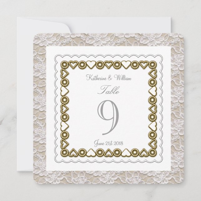tarjeta redondeada de número de mesa de boda de en (Anverso)