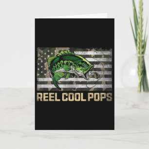 Tarjeta Reel Cool Pops Pesca Camo Flag Día del Padre Pesca