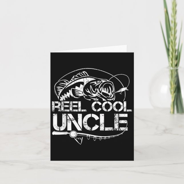 Tarjeta Reel Cool Uncle Fishing Daddy Fathers Day Dad For  (Anverso)